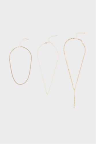 FEMME Altın Lot de 3 colliers pour femme