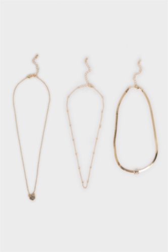 FEMME Altın Lot de 3 colliers pour femme