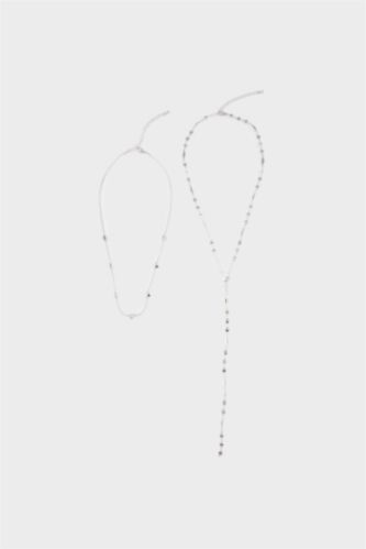 Kadın Gümüş Kadın 2'li Kolye