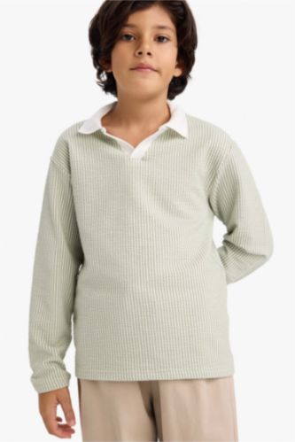 Erkek Çocuk Polo Yaka Uzun Kollu Tişört