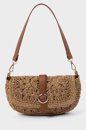 Woman Woven Straw Shoulder Bag