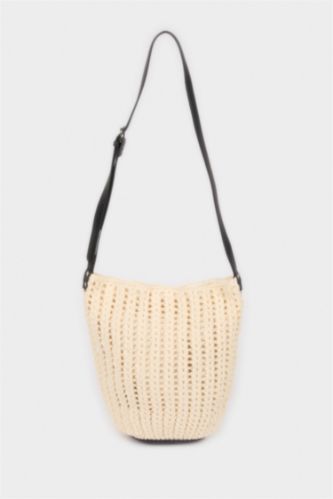 Kadın Ekru Kadın Hasır Çapraz Çanta