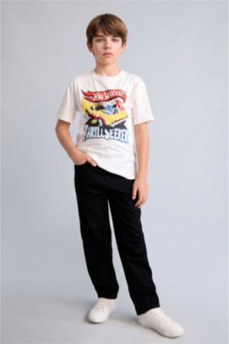 Erkek Çocuk - Genç Erkek Siyah Regular Fit Gabardin Pantolon Erkek Çocuk