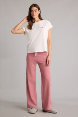 Kadın Açık Lila Regular Fıt Kısa Kollu 2'li Takım