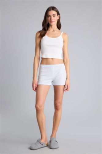 WOMAN Ecru Striped Shorts Pajama