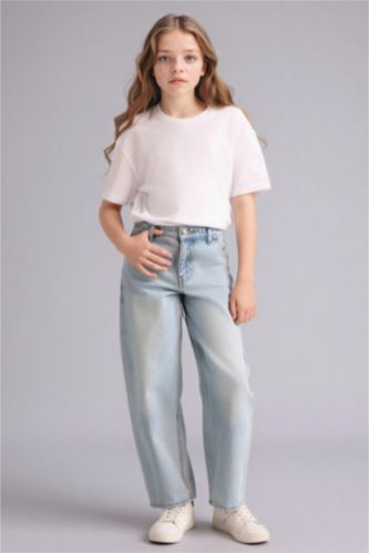 GIRLS & TEENS Light Blue Girl Baggy Fit Wide Leg Jeans