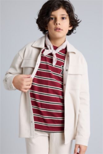 Erkek Çocuk - Genç Erkek Bej Oversıze Gömlek Erkek Çocuk