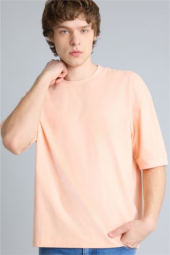 Ерлер Светло-красный 100% мақта Loose Fit футболка