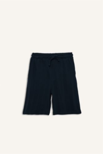 Erkek Lacivert Regular Fıt Bermuda