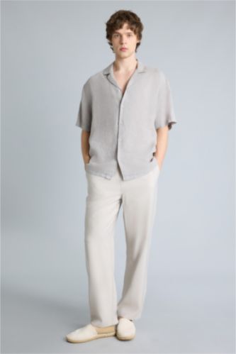 Мужчины Слоновая кость Брюки Baggy Fit