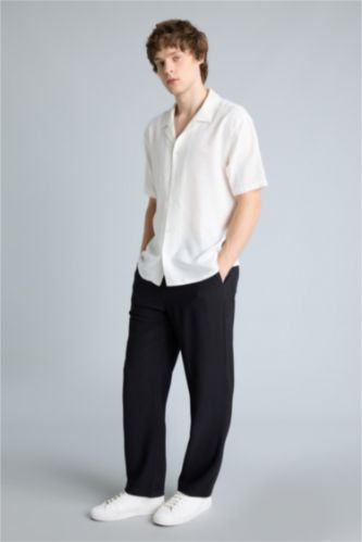 Мужчины Черный Брюки Baggy Fit