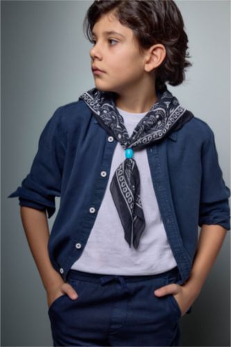 BOYS & TEENS NAVY Regular Fit Long Sleeve Shirt