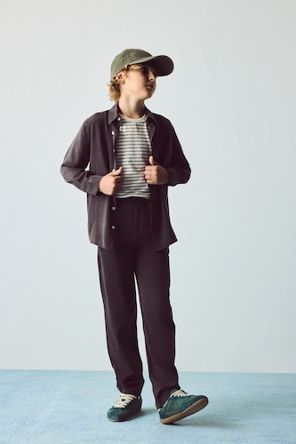 أولاد بني Boy Regular Fit Straight Leg Flowy Fabric Trousers