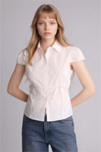 Женщины Розовый Рубашка с коротким рукавом приталенного кроя для женщин Coool