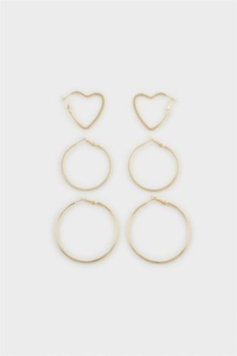 Kadın 3'lü Gold Küpe