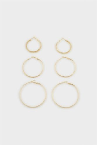 Kadın 3'lü Gold Halka Küpe