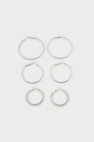 Kadın 3'lü Silver Halka Küpe