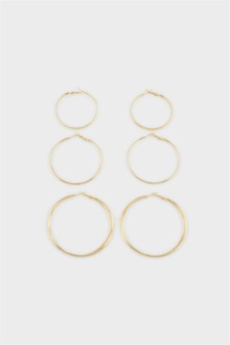 Kadın 3'lü Gold Halka Küpe