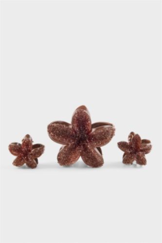 Kadın Kahve Kadın 3'lü Saç Tokası