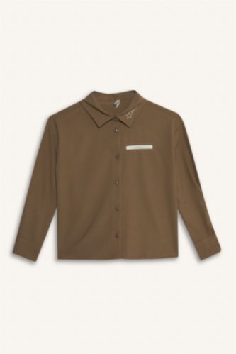 قميص بناتي ردن طويل قصة عادية