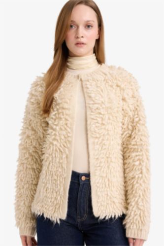 Regular Fit Bisiklet Yaka Triko Hırka