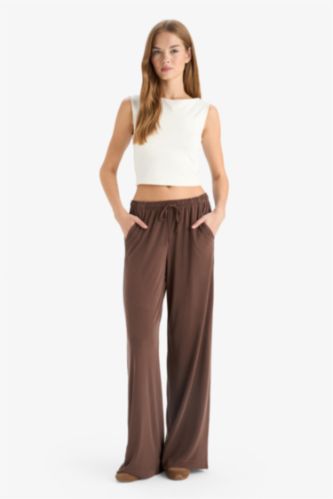 Pantalon en modal à poches Coupe droite
