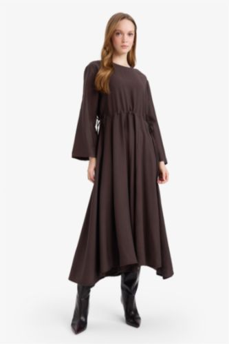 FEMME Marron Robe asymétrique