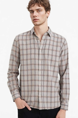 Chemise en flanelle à manches longues Coupe régulière