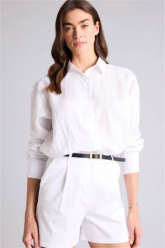 WOMAN White Linen Oversize Shirt