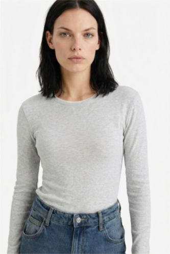 Slim Fit Crew Neck Ribbed T-Shirt