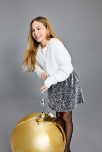 Кардиган для девочек с пуговицами и бантиком в мягкой текстуре