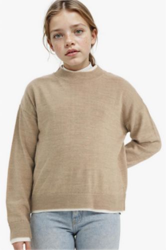 بلوز صوف بناتي قصة عادية بياخة مستديرة