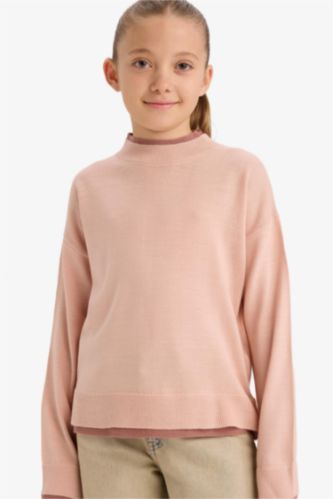 Kız Çocuk Bisiklet Yaka Triko Kazak