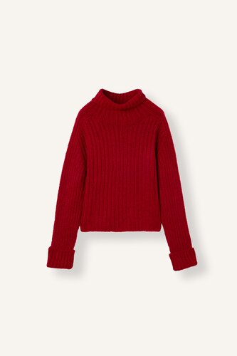 Oversize Ribbed Turtleneck Pullover