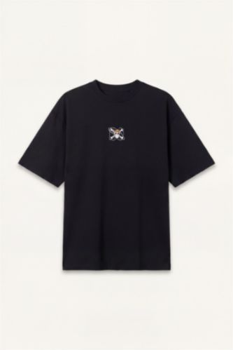 Men Black Boxy Fit Short Sleeve T-Shirt