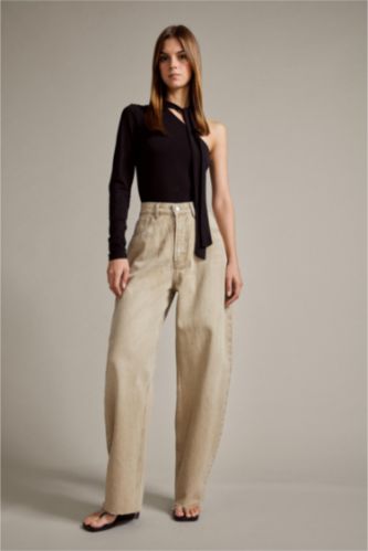 Baggy Fit Düz Paça Jean Pantolon