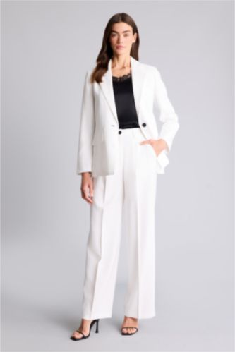 Женщины Бежевый Брюки Wide Leg c высокой талией для женщин