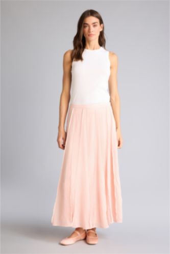WOMAN Dark Pink A Cut Midi