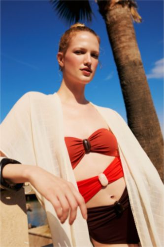 Women Brown Regular Fit Brown Red Strappy Swimsuit
