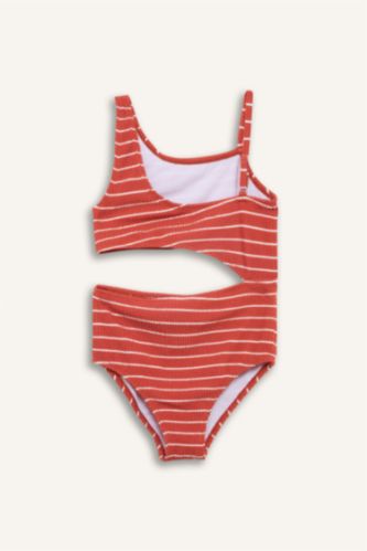Kız Çocuk - Genç Kız Turuncu Çizgili Mayo Kız Çocuk