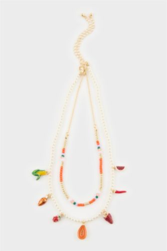 Kadın Karma Kadın 2'li Meyve Desenli Kolye