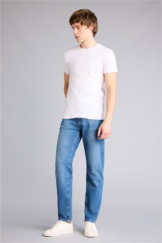 Erkek Mavi Tapered Fıt Pantolon