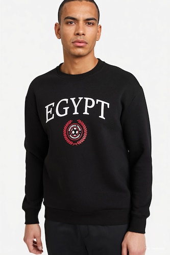MAN Black Boxy Fit Egypt Printed Sweatshirt