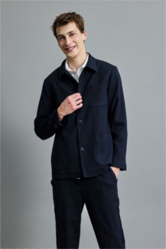 Relax Fit Pamuk Astarlı Twill Blazer Ceket