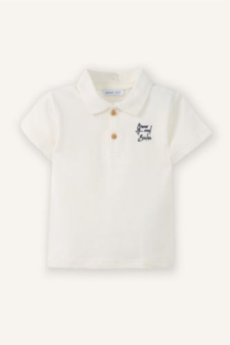 تيشيرت بولو ولادي نص ردن بيكيه بطبعة شعار اوفر سايز