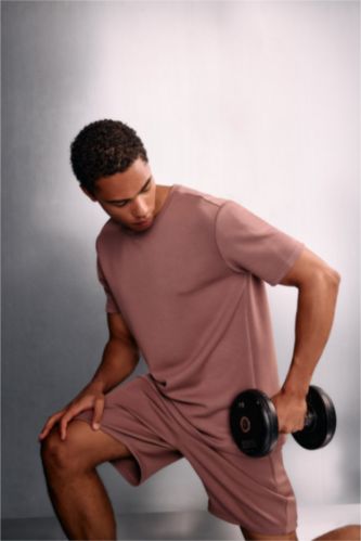 Men Light Brown Standard Fit Short Sleeve T-Shirt