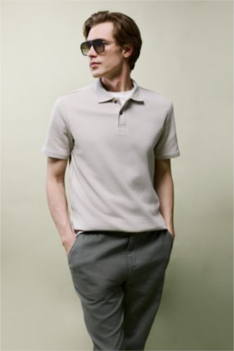 Erkek Taş Regular Fıt Kısa Kollu Tişört