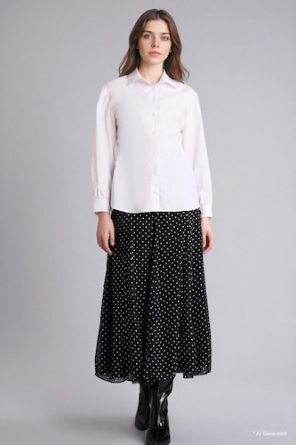 Printed Chiffon Maxi Skirt