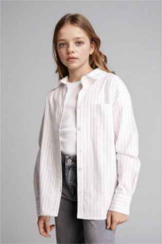Девочки и подростки Белый Рубашка с длинным рукавом Оксфорд для девочек 2 шт.