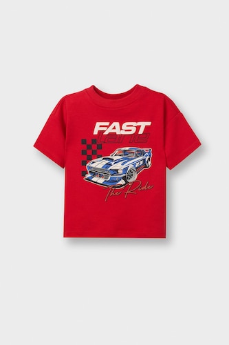 Baby Boy Crew Neck Printed Short Sleeve T-Shirt